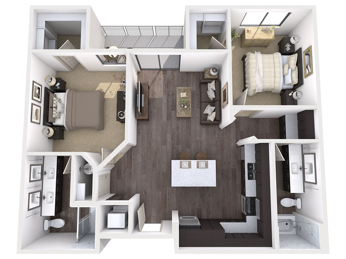 B2 floor plan at The View at Cascade Apartments, Scottsdale, AZ